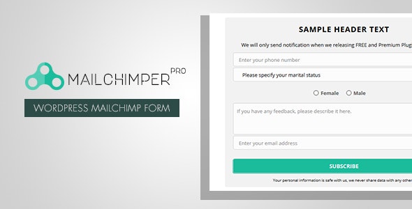 MailChimper PRO - WordPress MailChimp Signup Form Plugin