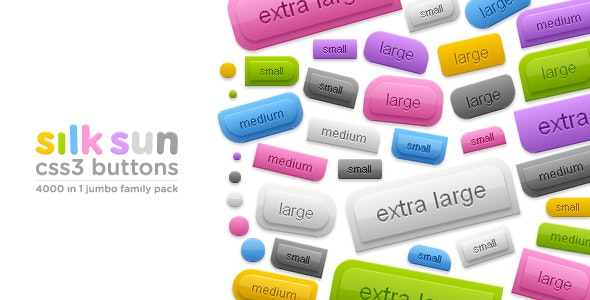 silksun CSS3 buttons - 4000 in 1 jumbo family pack