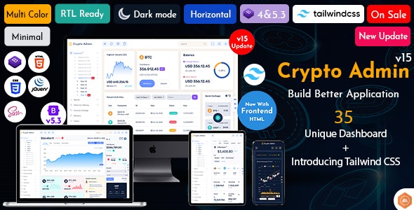 Crypto Admin - Responsive Cryptocurrency HTML Templates + Bitcoin Dashboards + ICO