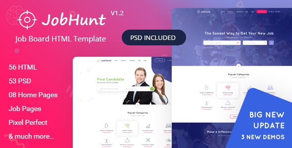 JobHunt - Job Board HTML Template