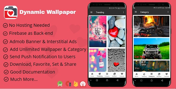 Dynamic Wallpapers Android App With Firebase Back-end