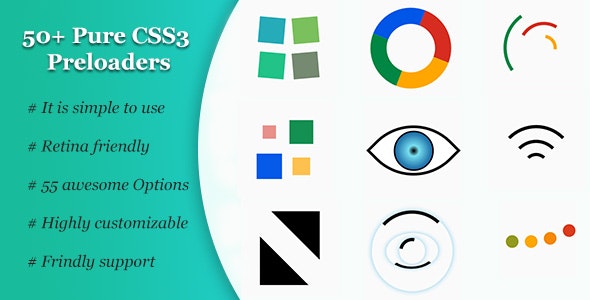 50+ Pure CSS3 Preloaders