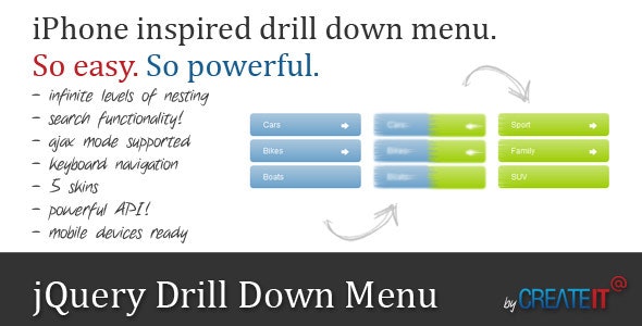 jQuery Drilldown Menu