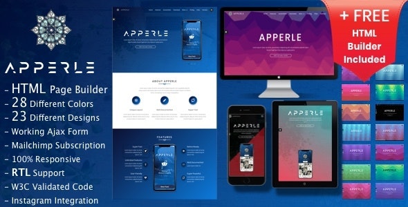 Apperle | Responsive App Landing Page HTML template