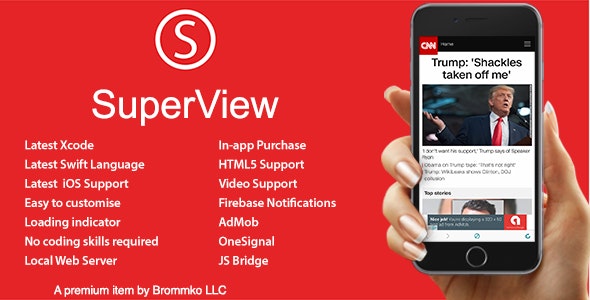 SuperView - WebView App for iOS with Push Notification, AdMob, In-app Purchase