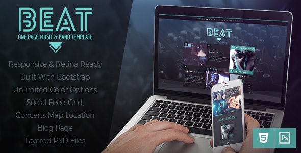 Beat -  One-Page HTML5 Music & Band Template