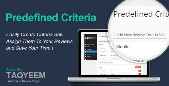 Taqyeem - Predefined Criteria Addon