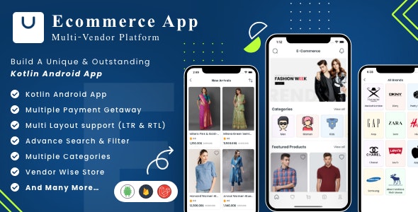 eCommerce - Multi vendor ecommerce Android App with Admin panel