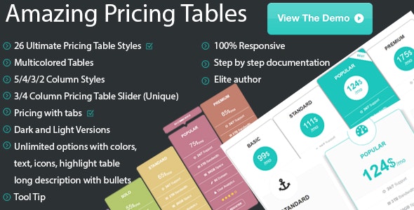 Amazing Pure HTML CSS Pricing Tables