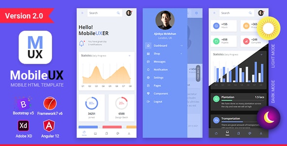 Mobileux | Multipurpose HTML Mobile App Template