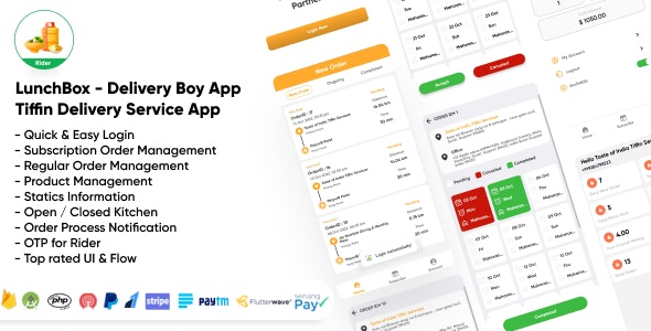 LunchBox - Delivery Boy App | Delivery App | Tiffin Delivery Service App