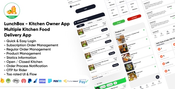 LunchBox - Kitchen Owner App | Multiple Kitchen Food Delivery App